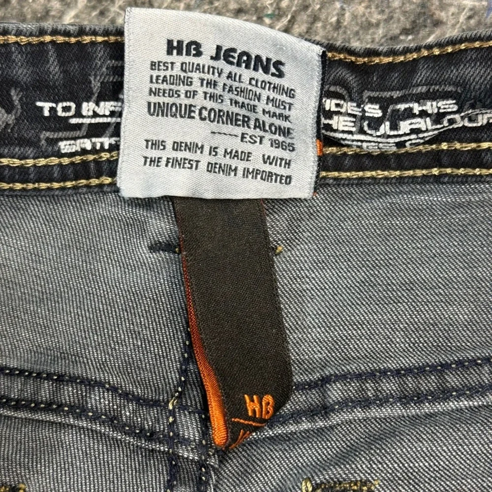 HB Jeans International Gorgeous Dark Slim Fit Faded Black Denim Jeans 28x32‎